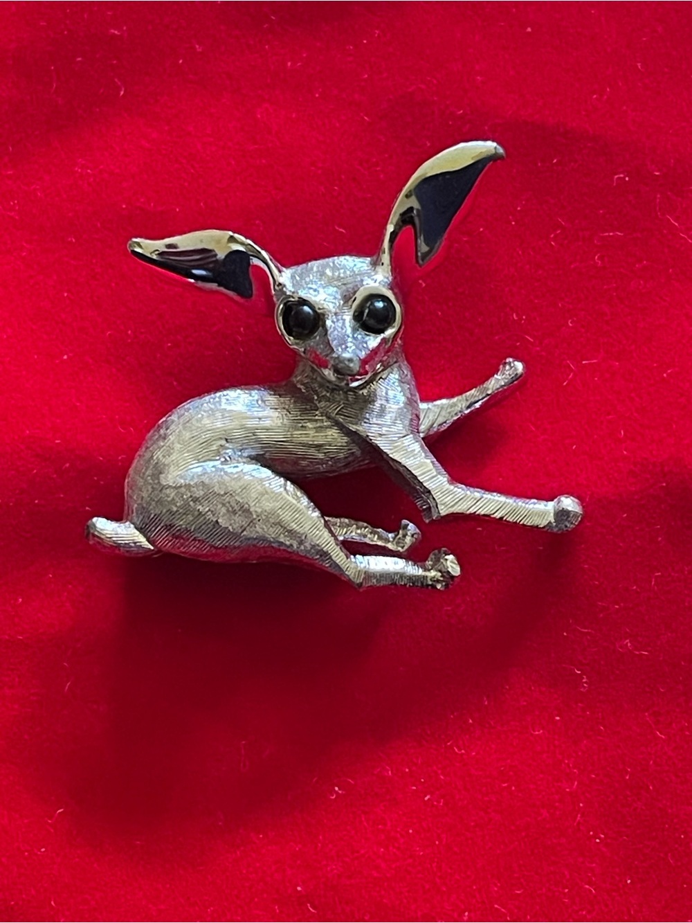 Dual-marked D’Orlan/Coro - Silver Rabbit/Hare Pet Figurine Brooch